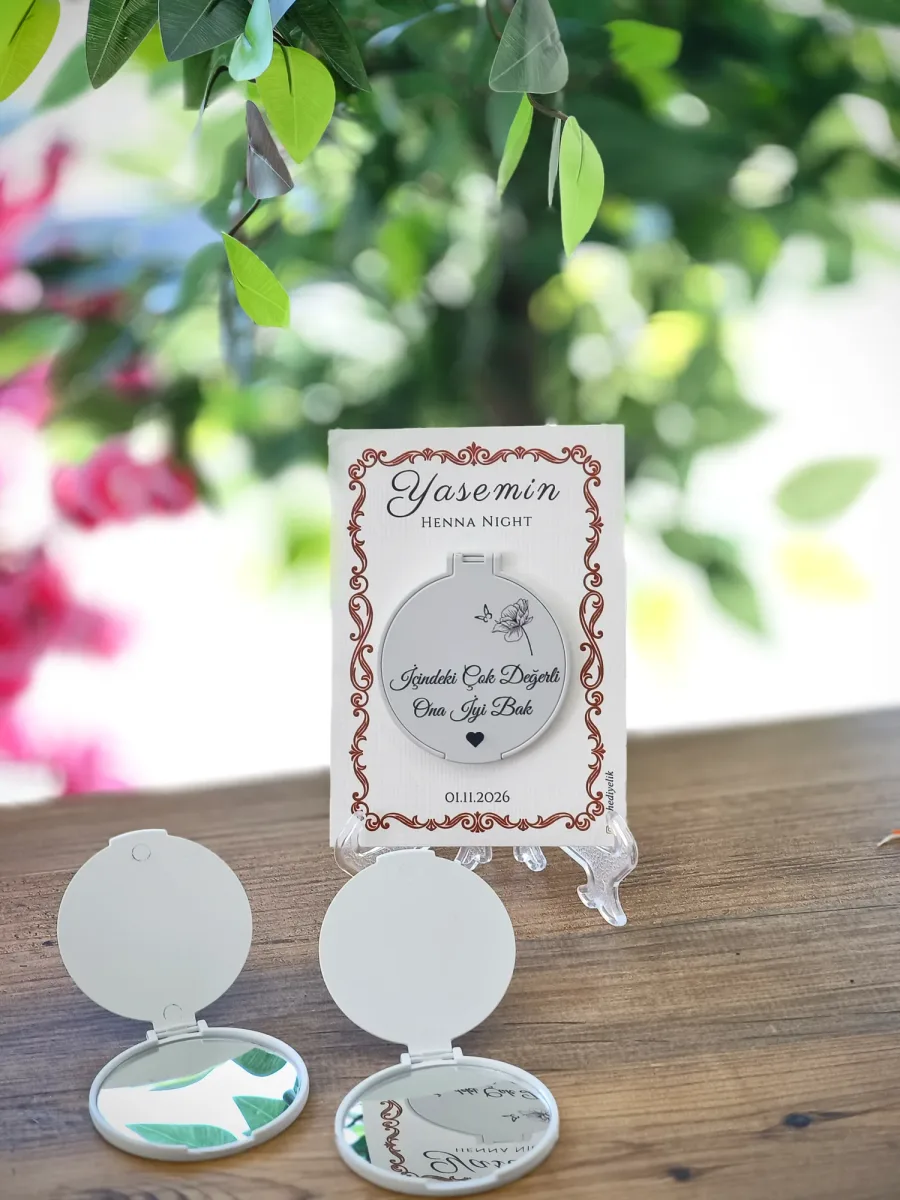 Kişiye Özel Plastik Cep Aynası – Özel Gün Hediyeliği