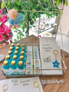Cam Kutulu Erkek Bebek Doğum Günü & Yenidoğan Premium Set