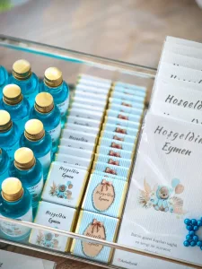 Cam Kutulu Erkek Bebek Doğum Günü & Yenidoğan Premium Set