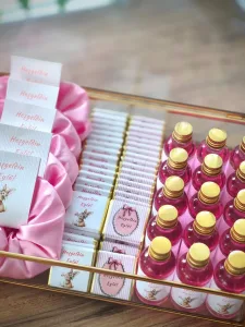 Cam Kutulu Pembe Tavşan Temalı Kız Bebek Doğum Günü & Yenidoğan Premium Set