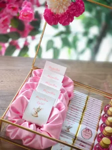 Cam Kutulu Pembe Tavşan Temalı Kız Bebek Doğum Günü & Yenidoğan Premium Set