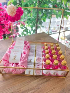 Cam Kutulu Pembe Tavşan Temalı Kız Bebek Doğum Günü & Yenidoğan Premium Set
