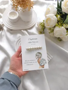 Gold Maşalı İnci Toka – Kişiye Özel Kartlı Tüm Özel Gün Hediyeliği (Kına, Bride, Kurumsal, Yılbaşı & Anneler Günü)