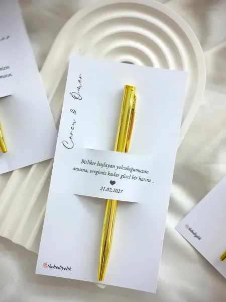 Gold Metal Tükenmez Kalem Söz, Nişan, Nikah & Düğün Hediyeliği